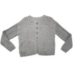 MS Sweter Damski Szary Wełna Zapinany Tył L 40 EU - zdjęcie 3