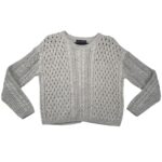 MS Sweter Damski Szary Wełna Zapinany Tył L 40 EU - zdjęcie 1