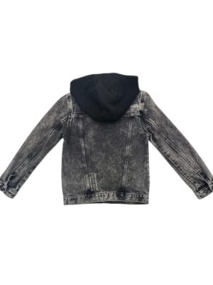 River Island Kurtka Dziecięca Jeansowa Czarna Kaptur 140 CM 9 10 Lat - zdjęcie 3
