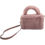 Topshop Torebka Pluszowa Pudrowy Róż Mała Modna - zdjęcie 2