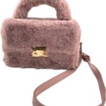 Topshop Torebka Pluszowa Pudrowy Róż Mała Modna