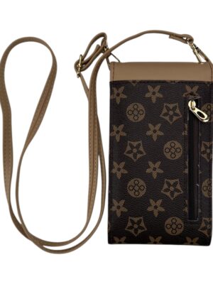 Inspirowana Louis Vuitton Torebka Damska Portfel Brązowa Beżowa Mała - zdjęcie 2