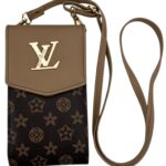 Inspirowana Louis Vuitton Torebka Damska Portfel Brązowa Beżowa Mała