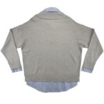 Primark Sweter z Podszytą Koszulą W Paski Damski Szary L 40 42 44 EU - zdjęcie 3