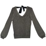 Marks Spencer Sweter Damski Metaliczny Czarno Złoty XL 42 EU - zdjęcie 3