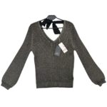 Marks Spencer Sweter Damski Metaliczny Czarno Złoty XL 42 EU