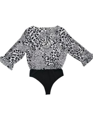 Boohoo Body Damskie Czarno Białe Wzóz Zwierzęcy L 40 EU - zdjęcie 3