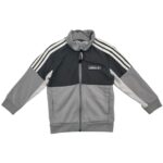 Adidas Bluza Dziecięca Szara Zamek Logo 104 CM 3 4 Lat - zdjęcie 1