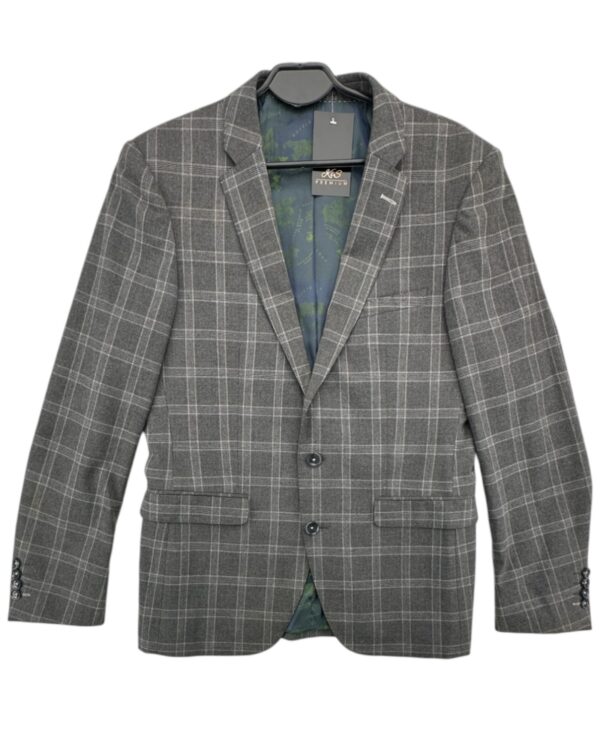 Remus Uomo Marynarka Męska Szara Krata S M 38 40 EU