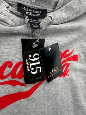 New Look Młodzieżowa Bluza Damska Szara Coca - Cola 164 170 CM 14 15 LAT - zdjęcie 2