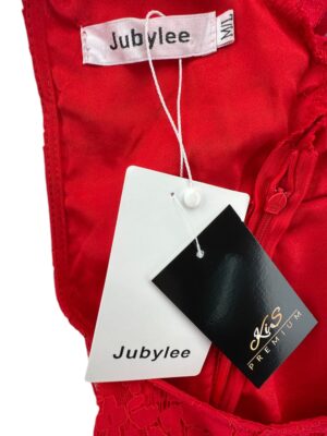 Jubylee Czerwona Sukienka Damska Rozkroszowane Rękawy M L 38 40 EU - zdjęcie 3