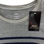 MS T-shirt Męski Bawełniany Paski Khaki L 40 EU - zdjęcie 2