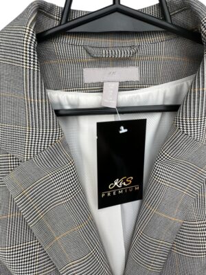 HM Marynarka Damska W Kratę Elegancka Szara M 38 EU - zdjęcie 2