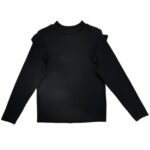 Lipsy London Bluzka Damska Czarne Falbanki 4XL 48 EU