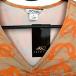 Monki Bluzka Damska Krótka Marszczona Pomarańczowa S 36 EU - zdjęcie 2