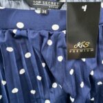 Top Secret Granatowa Spódnica Plisowana W Grochy XS 34 EU - zdjęcie 2