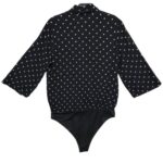 River Island Body Czarny W Kropki Kopertowy Dekolt S 36 EU - zdjęcie 3