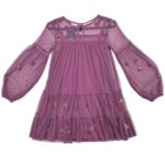 Next Sukienka Tiulowa Haftowana Fioletowa 140 cm 10 LAT - zdjęcie 3