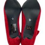 Botki Damskie Na Szpilce Czerwone Eleganckie R. 39 - zdjęcie 4
