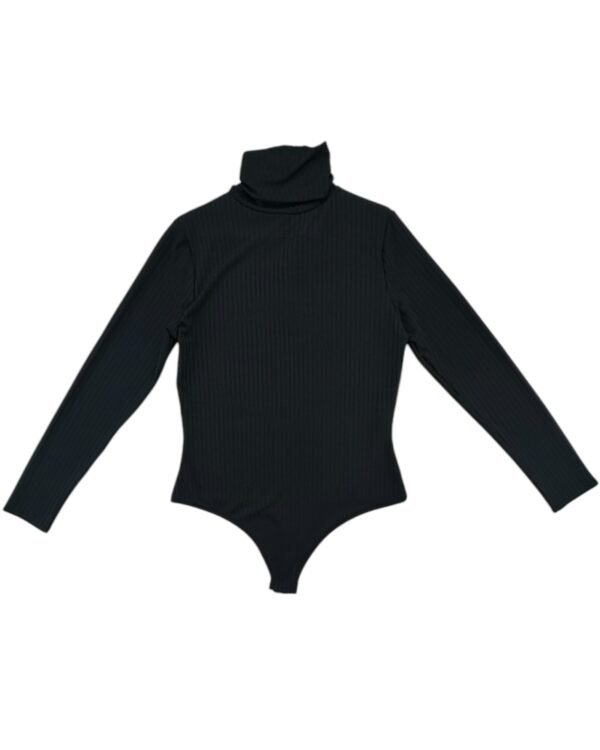 Boohoo Damskie Body Czarne Z Golfem Prążkowane XXL 44 EU