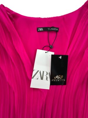 Zara Sukienka Prążkowana Różowa L 40 EU - zdjęcie 3