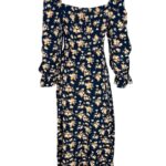 Kwiatowa Sukienka Midi w Stylu Vintage S 36 EU - zdjęcie 3