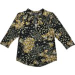 Dunnes Bluzka Kwiatowa z Wiązaniem Czarna S 36 EU - zdjęcie 1