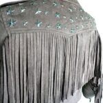 JCL Kurtka Damska Ramoneska Beżowa z Frędzlami S 36 EU - zdjęcie 3