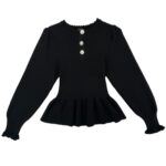River Island Czarny Sweter Z Ozdobnymi Guzikami M 38 EU - zdjęcie 1