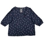 FF Bluzka Damska Granatowa z Wzorem 5XL 50 EU