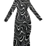 FF Sukienka Damska Czarna Wzorzysta S 36 EU - zdjęcie 1