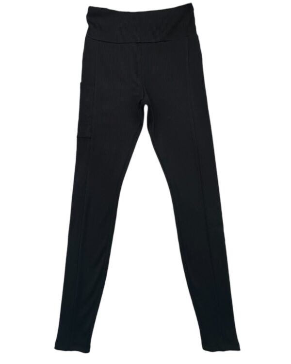 HM Legginsy Damskie Czarne Prążkowane S 36 EU