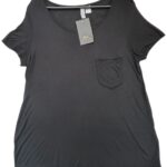 HM Bluzka Damska Besic Czarna Kieszonka M 38 EU - zdjęcie 1