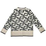 Vero Moda Sweter Damski Geometryczny Wzór Czarny Beżowy M 38 EU - zdjęcie 2