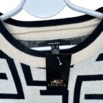 Vero Moda Sweter Damski Geometryczny Wzór Czarny Beżowy M 38 EU - zdjęcie 3