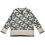 Vero Moda Sweter Damski Geometryczny Wzór Czarny Beżowy M 38 EU - zdjęcie 1