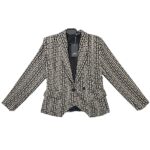 Damski Żakiet Wzorzysty Czarny Elegancki S M - zdjęcie 1