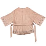 Zara Basic Marynarka Zamszowa Pasek Beżowa XS 34 EU - zdjęcie 3