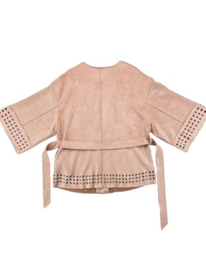 Zara Basic Marynarka Zamszowa Pasek Beżowa XS 34 EU - zdjęcie 3