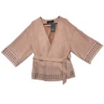 Zara Basic Marynarka Zamszowa Pasek Beżowa XS 34 EU