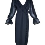 Boohoo Sukienka Czarna Tiulowe Rękawy W Grochy 46 EU - zdjęcie 1