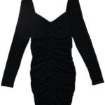 River Island Czarna Sukienka Marszczona M 38 EU - zdjęcie 3