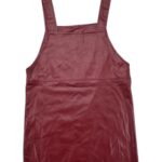 Bordowa Sukienka Ogrodniczka Skórzana M 38 EU - zdjęcie 2