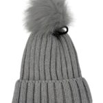New Look Czapka Zimowa Szara z Pomponem ONE SIZE