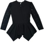 Bluzka Damska Czarna Koronkowa Elegancka - zdjęcie 2
