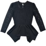 Bluzka Damska Czarna Koronkowa Elegancka - zdjęcie 1