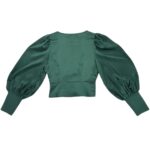 My Love Bluzka Damska Zielona Bufiaste Rękawy S 36 EU - zdjęcie 3