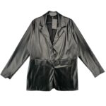 PrettyLittleThing Marynarka Damska Eko Skóra Czarna Oversize M 38 EU - zdjęcie 1