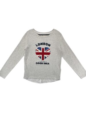 Springfield Bluza Damska Szara Z Haftem London S 36 EU - zdjęcie 1