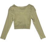 Candy Couture Bluzka Dziecięca Prążkowana Khaki Zielony 9 Lat 134 CM - zdjęcie 3